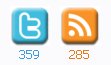 Новые иконки Твиттера и RSS с цифрами внизу на блоге